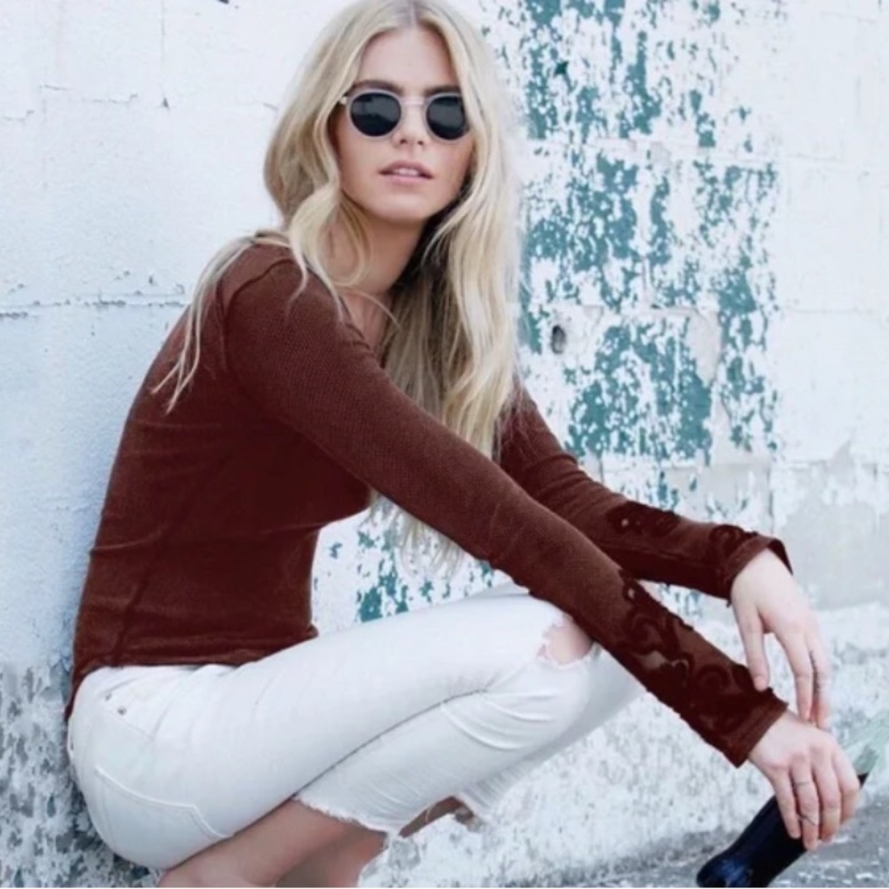 New Rare Free People Masquerade Cuff Thermal Purple L